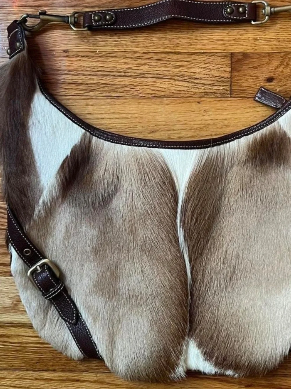 Cream Fur Hobo Bag